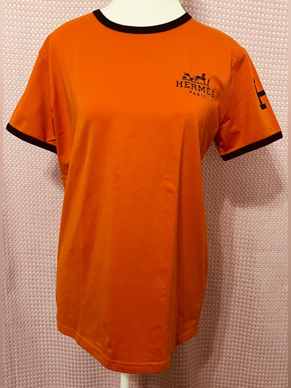 Orange Short-Sleeve With Graphics Ringer Tee